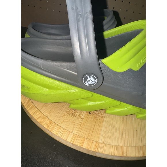 Crocs All Terrain‎ Size 12 Men Gray And Green EUC - Picture 5 of 7